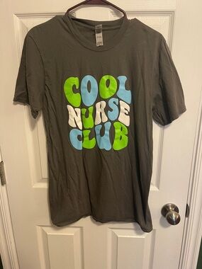 'Cool Nurse Club' Graphic Tee - Dark Grey